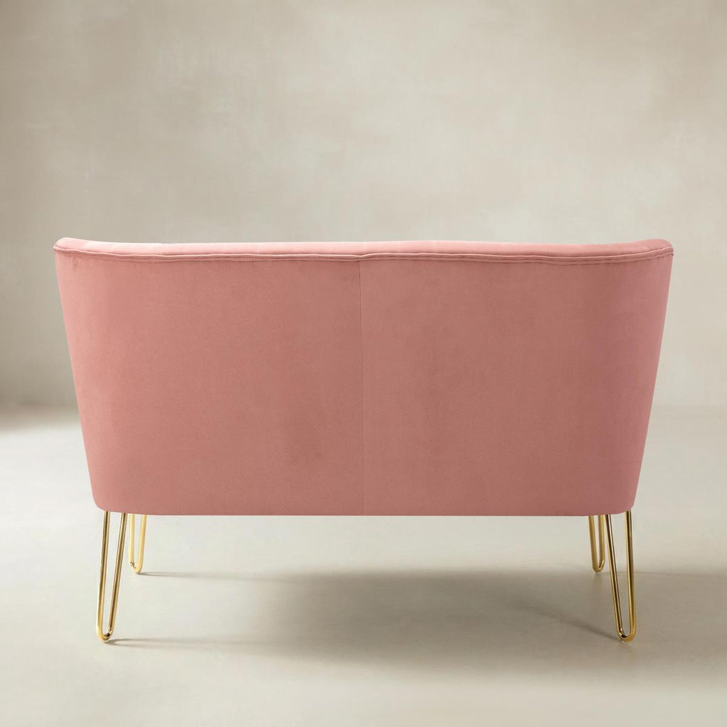 Ainhoa Mid-Century 2-Sitzer-Sofa aus Samt mit Hairpin-Beinen