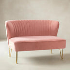 Ainhoa Mid-Century 2-Sitzer-Sofa aus Samt mit Hairpin-Beinen