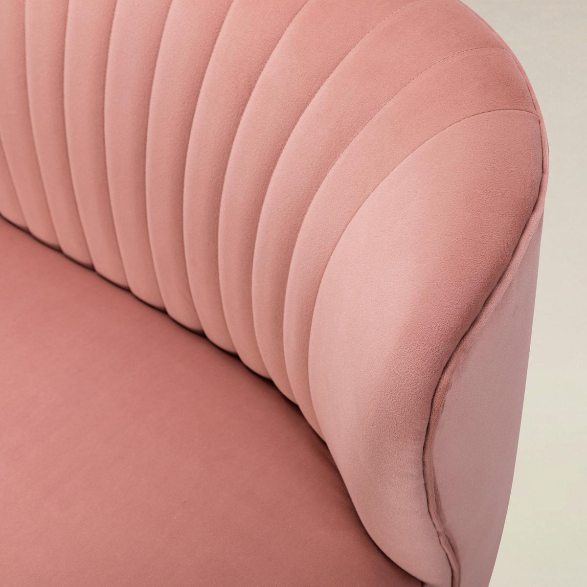 Ainhoa Mid-Century 2-Sitzer-Sofa aus Samt mit Hairpin-Beinen