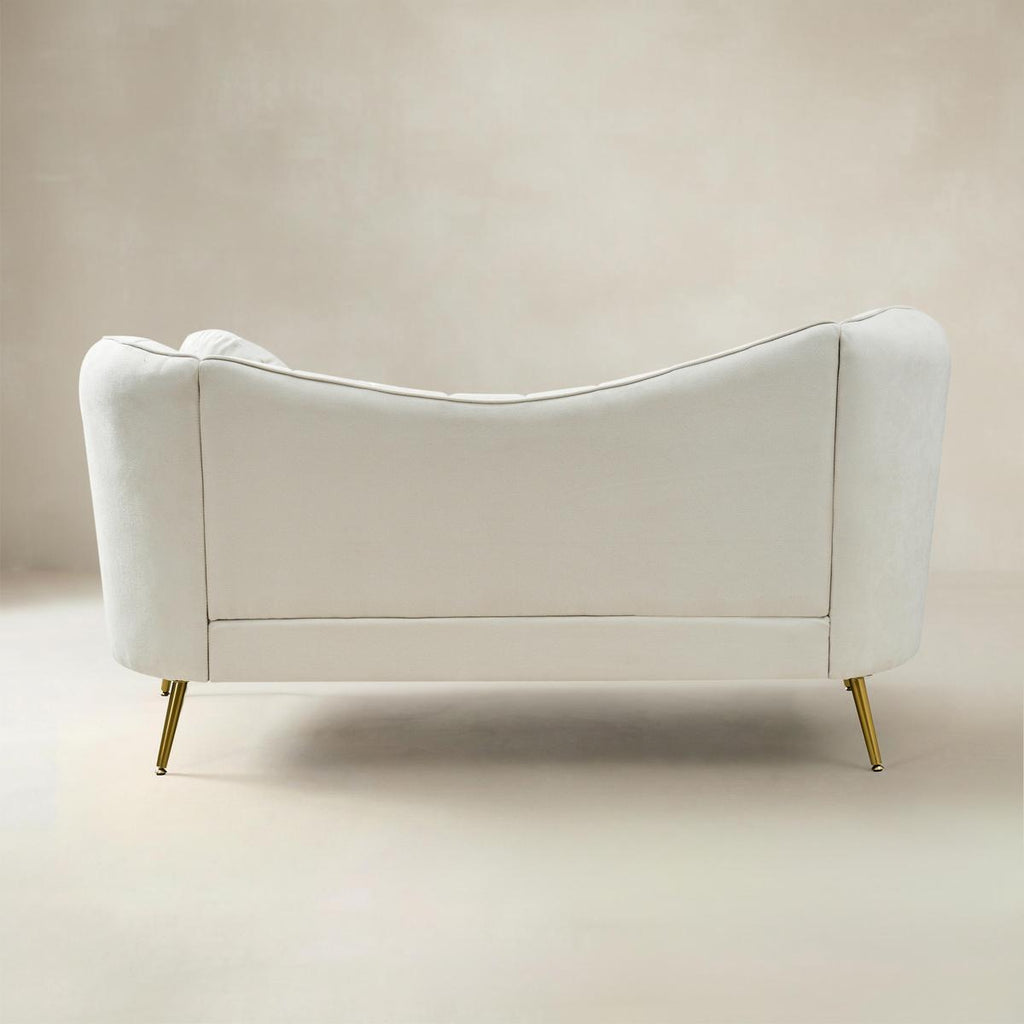 Emilio 2-Sitzer-Stoffsofa mit goldenen Beinen &amp; weichen Kissen