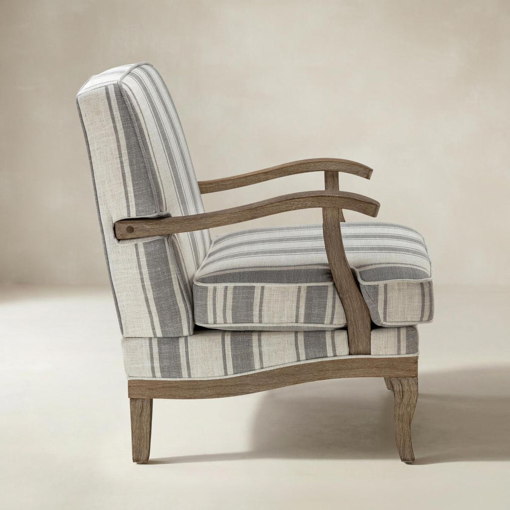 Randolph Eleganter Sessel im Landhausstil mit Massivholz-Armlehnen
