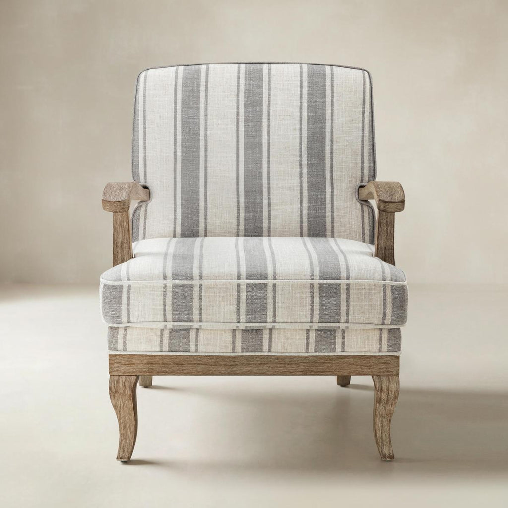 Randolph Eleganter Sessel im Landhausstil mit Massivholz-Armlehnen