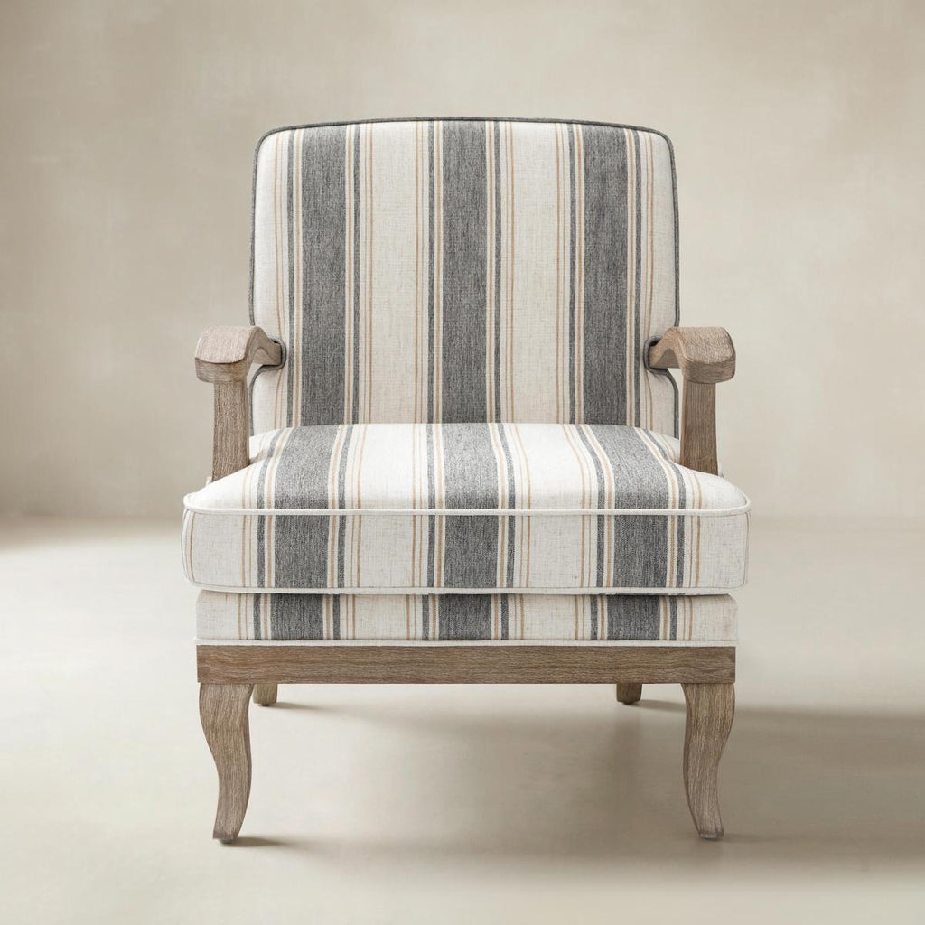 Randolph Eleganter Sessel im Landhausstil mit Massivholz-Armlehnen