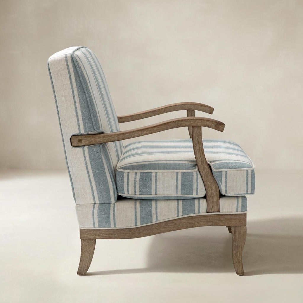 Randolph Eleganter Sessel im Landhausstil mit Massivholz-Armlehnen