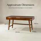 Charlotte Mid-Century-Schreibtisch mit Schubladen &amp; Ladestation
