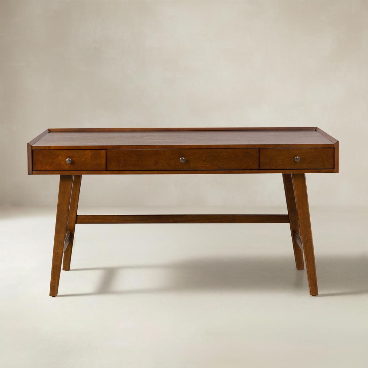 Charlotte Mid-Century-Schreibtisch mit Schubladen &amp; Ladestation