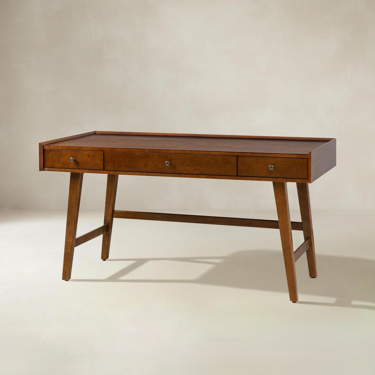 Charlotte Mid-Century-Schreibtisch mit Schubladen &amp; Ladestation