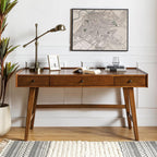 Charlotte Mid-Century-Schreibtisch mit Schubladen &amp; Ladestation