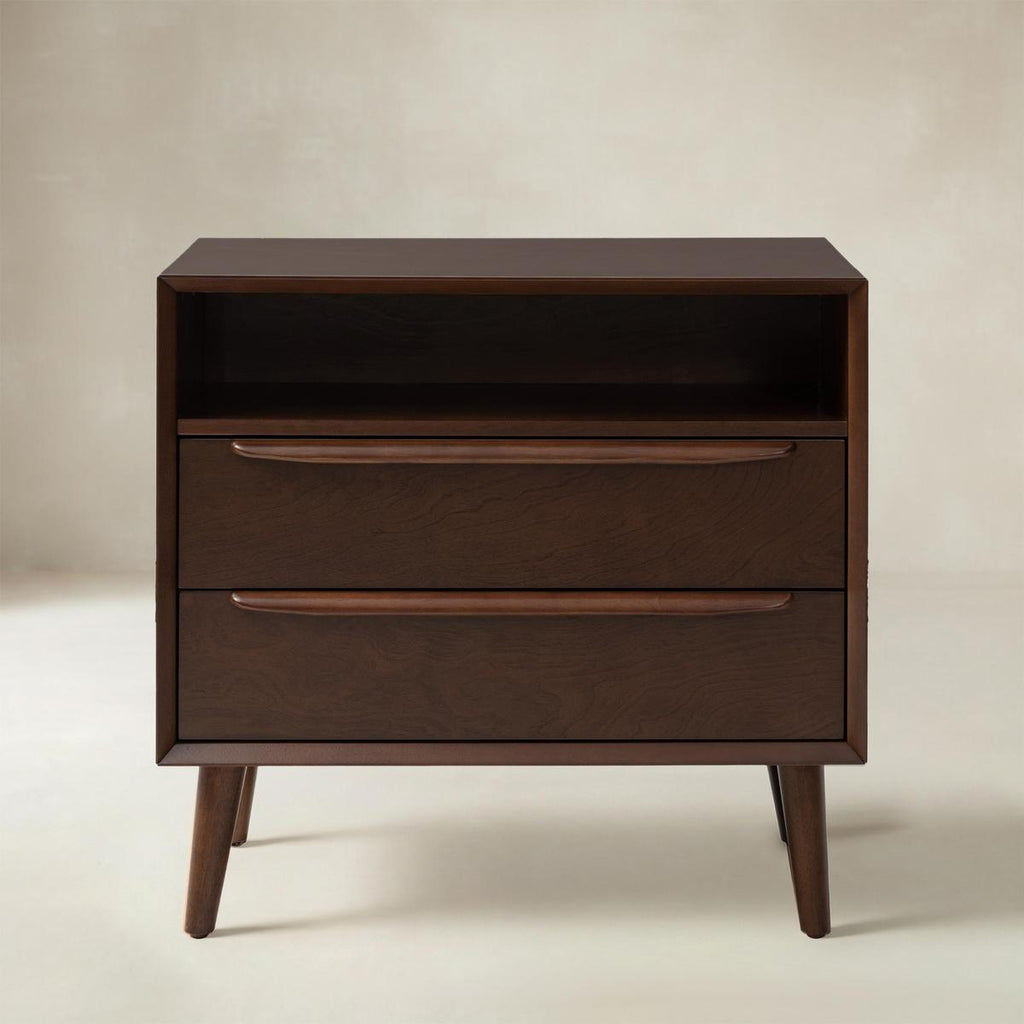 Lilian Mid-Century-Nachttisch mit Ladestation & Ablage