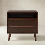 Lilian Mid-Century-Nachttisch mit Ladestation & Ablage