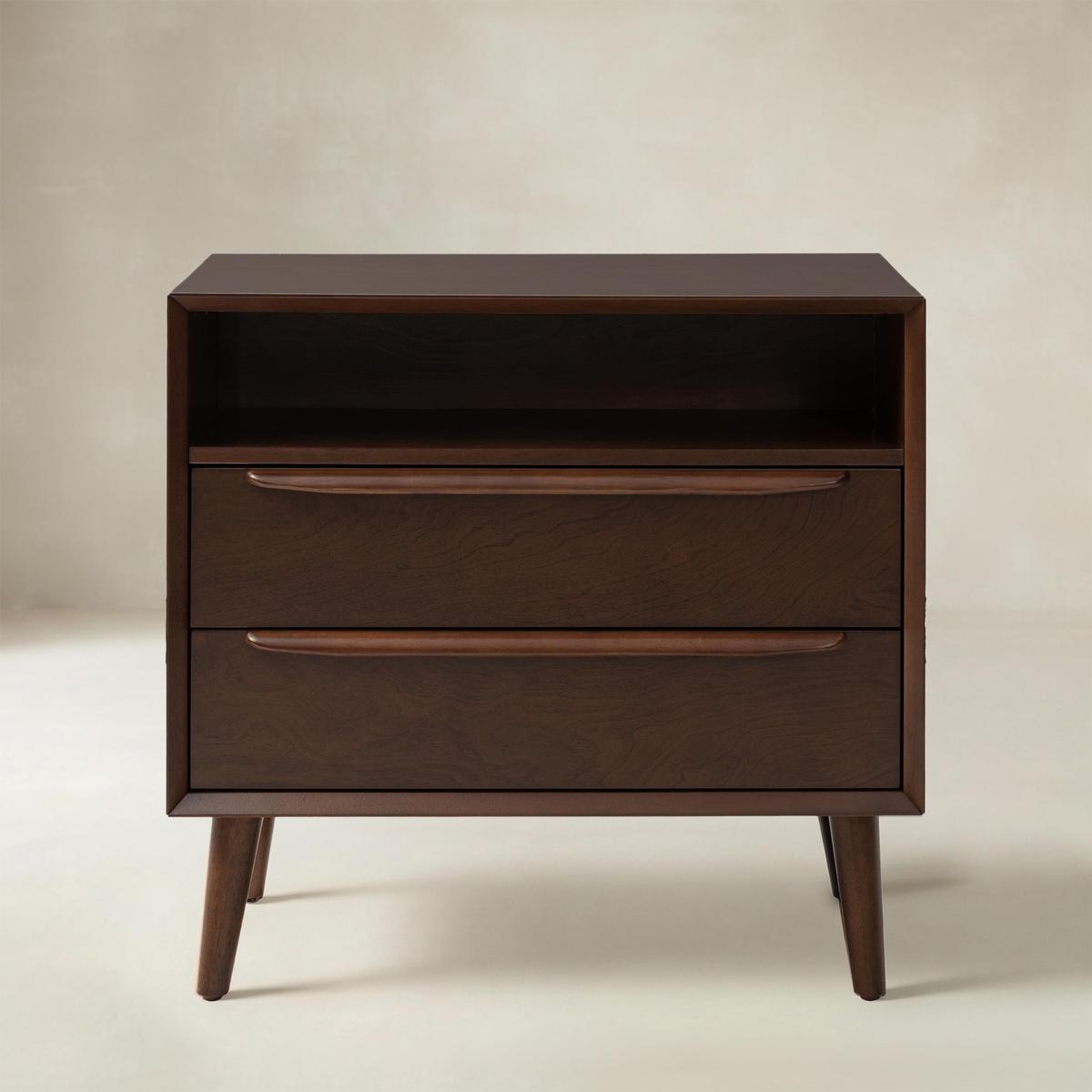 Lilian Mid-Century-Nachttisch mit Ladestation & Ablage