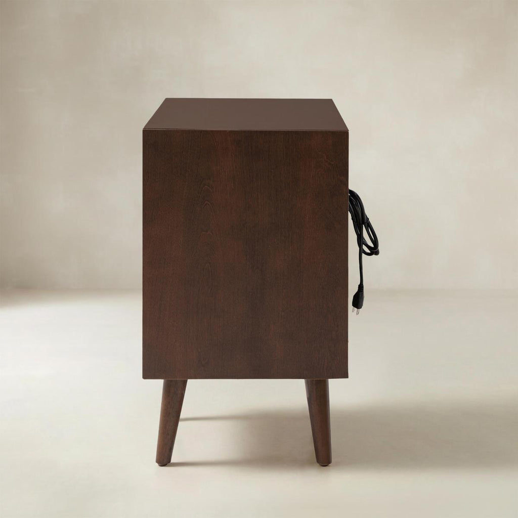 Lilian Mid-Century-Nachttisch mit Ladestation & Ablage
