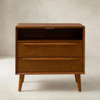 Lilian Mid-Century-Nachttisch mit Ladestation & Ablage