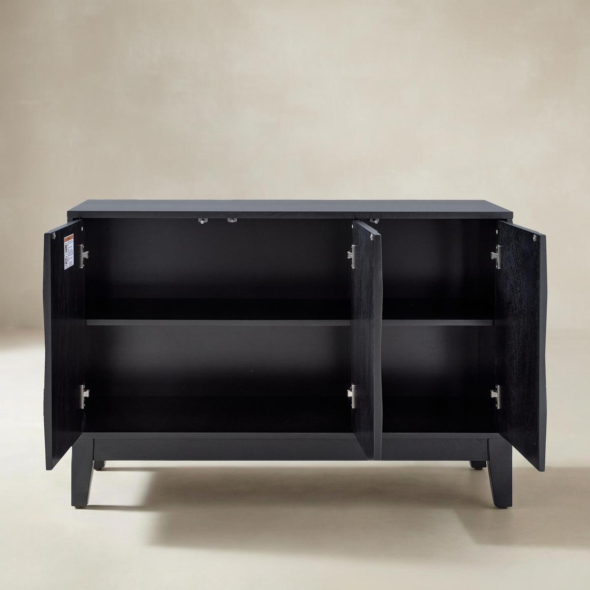 Kamu Sideboard 115 cm breit mit 3 Push-to-Open-Türen