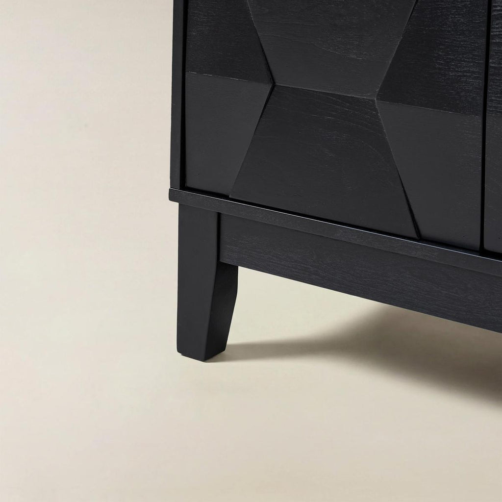 Kamu Sideboard 115 cm breit mit 3 Push-to-Open-Türen