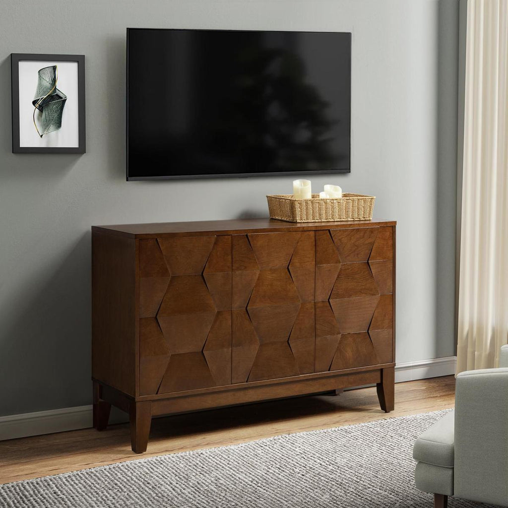 Kamu Sideboard 115 cm breit mit 3 Push-to-Open-Türen