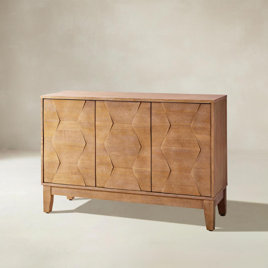 Kamu Sideboard 115 cm breit mit 3 Push-to-Open-Türen