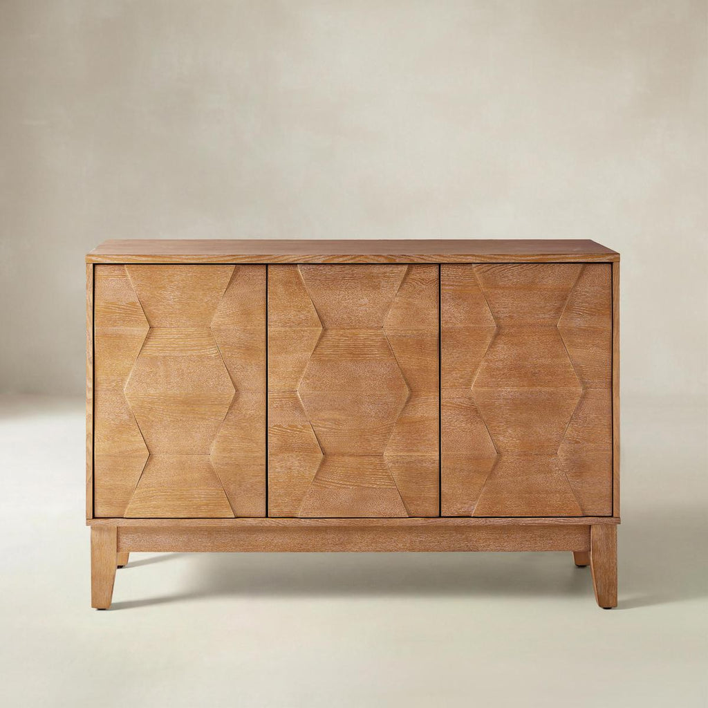 Kamu Sideboard 115 cm breit mit 3 Push-to-Open-Türen