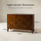 Kamu Sideboard 115 cm breit mit 3 Push-to-Open-Türen
