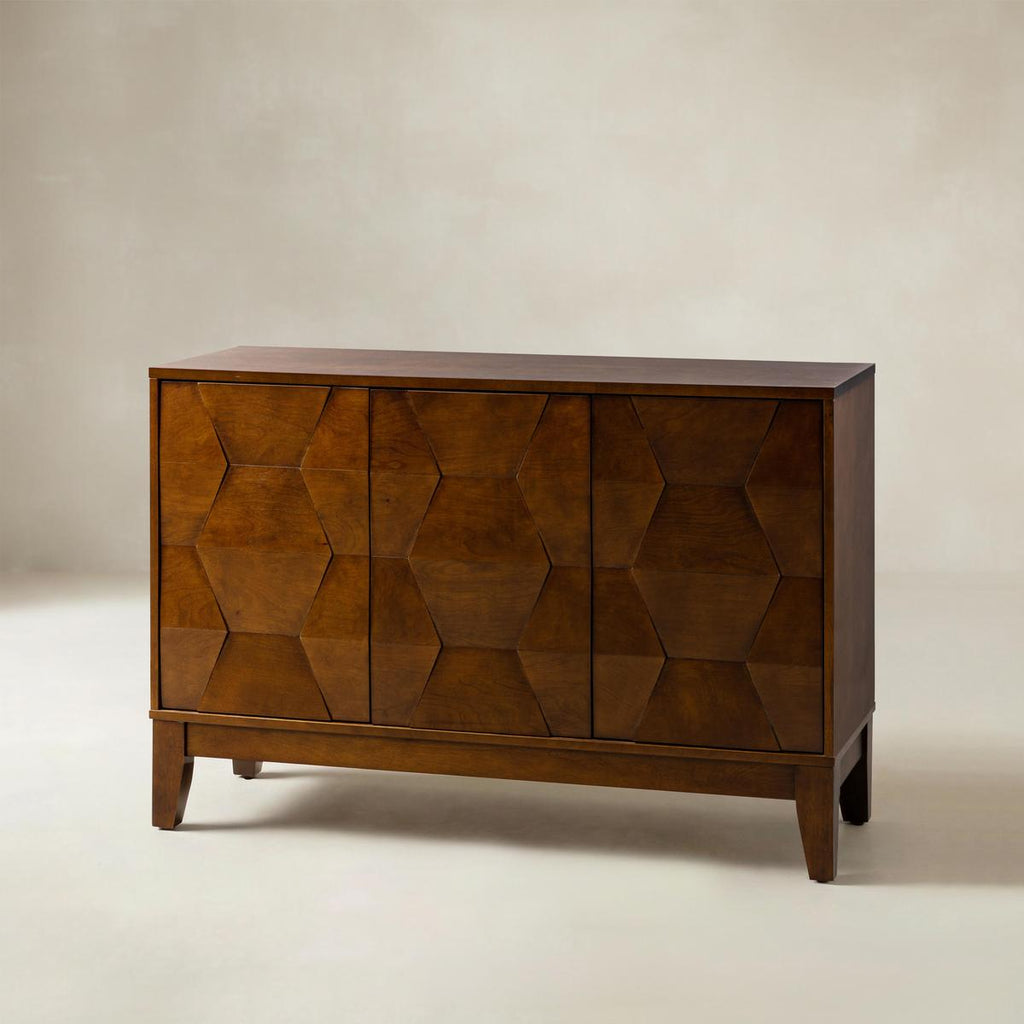 Kamu Sideboard 115 cm breit mit 3 Push-to-Open-Türen