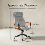 Amparo Plus Ergonomischer Bürostuhl im Mid-Century-Modern-Stil mit gepolsterten Armlehnen