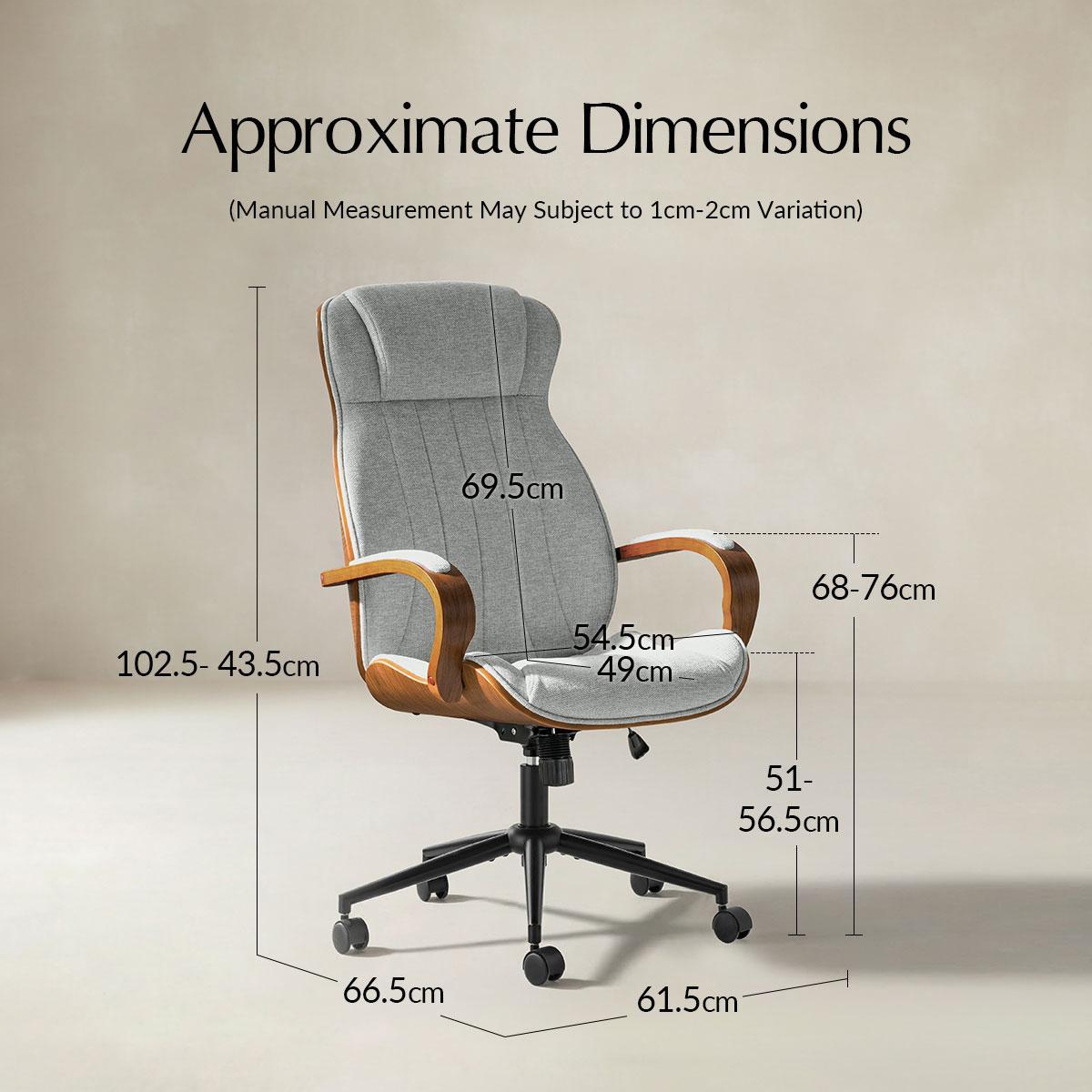Amparo Plus Ergonomischer Bürostuhl im Mid-Century-Modern-Stil mit gepolsterten Armlehnen