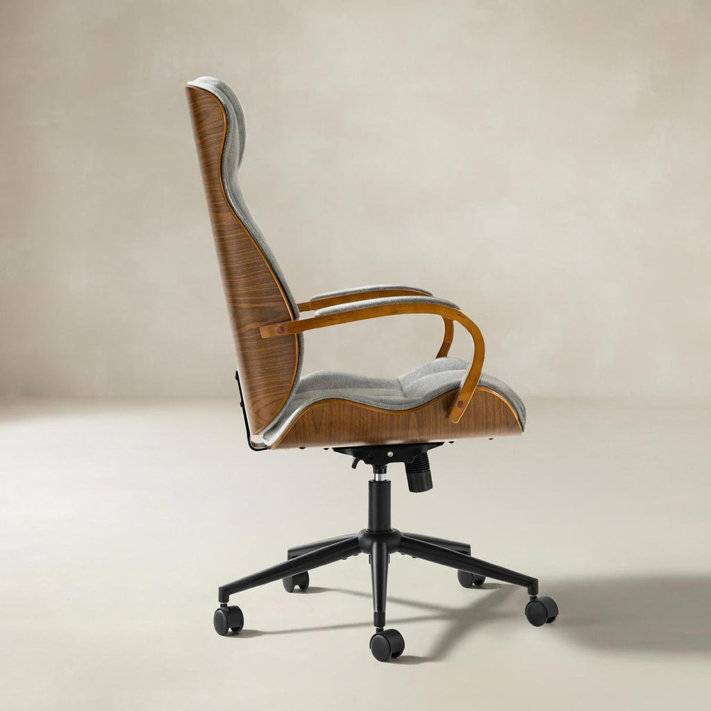 Amparo Plus Ergonomischer Bürostuhl im Mid-Century-Modern-Stil mit gepolsterten Armlehnen
