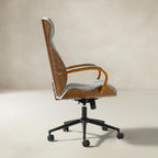Amparo Plus Ergonomischer Bürostuhl im Mid-Century-Modern-Stil mit gepolsterten Armlehnen
