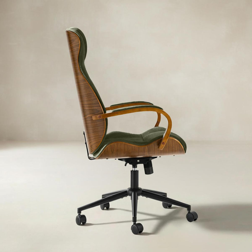 Amparo Plus Ergonomischer Bürostuhl im Mid-Century-Modern-Stil mit gepolsterten Armlehnen