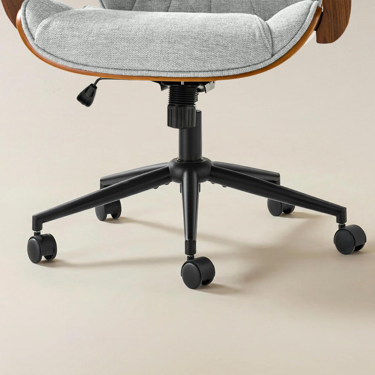 Amparo Plus Ergonomischer Bürostuhl im Mid-Century-Modern-Stil mit gepolsterten Armlehnen