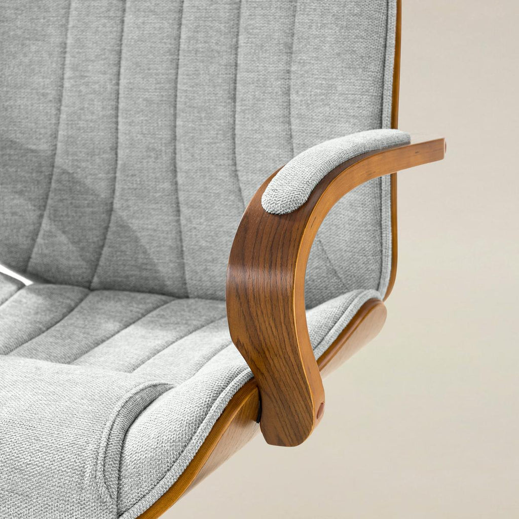 Amparo Plus Ergonomischer Bürostuhl im Mid-Century-Modern-Stil mit gepolsterten Armlehnen