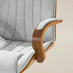 Amparo Plus Ergonomischer Bürostuhl im Mid-Century-Modern-Stil mit gepolsterten Armlehnen