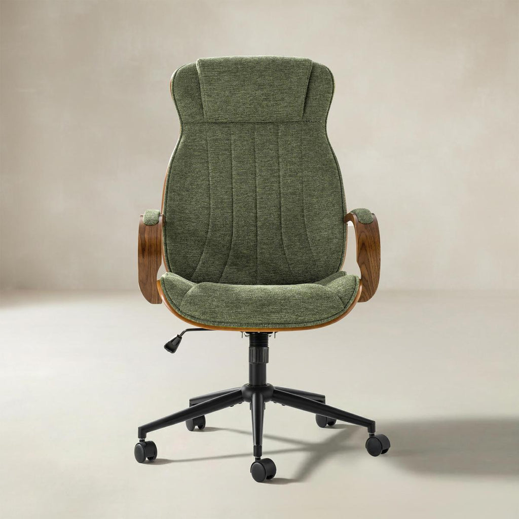 Amparo Plus Ergonomischer Bürostuhl im Mid-Century-Modern-Stil mit gepolsterten Armlehnen