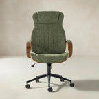 Amparo Plus Ergonomischer Bürostuhl im Mid-Century-Modern-Stil mit gepolsterten Armlehnen