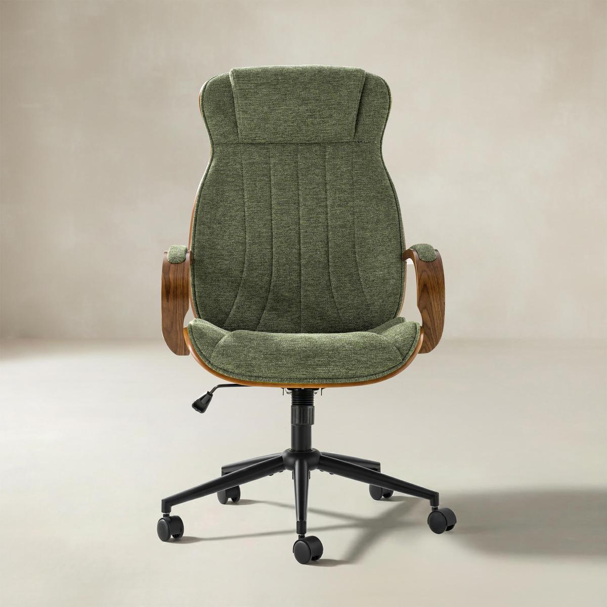Amparo Plus Ergonomischer Bürostuhl im Mid-Century-Modern-Stil mit gepolsterten Armlehnen