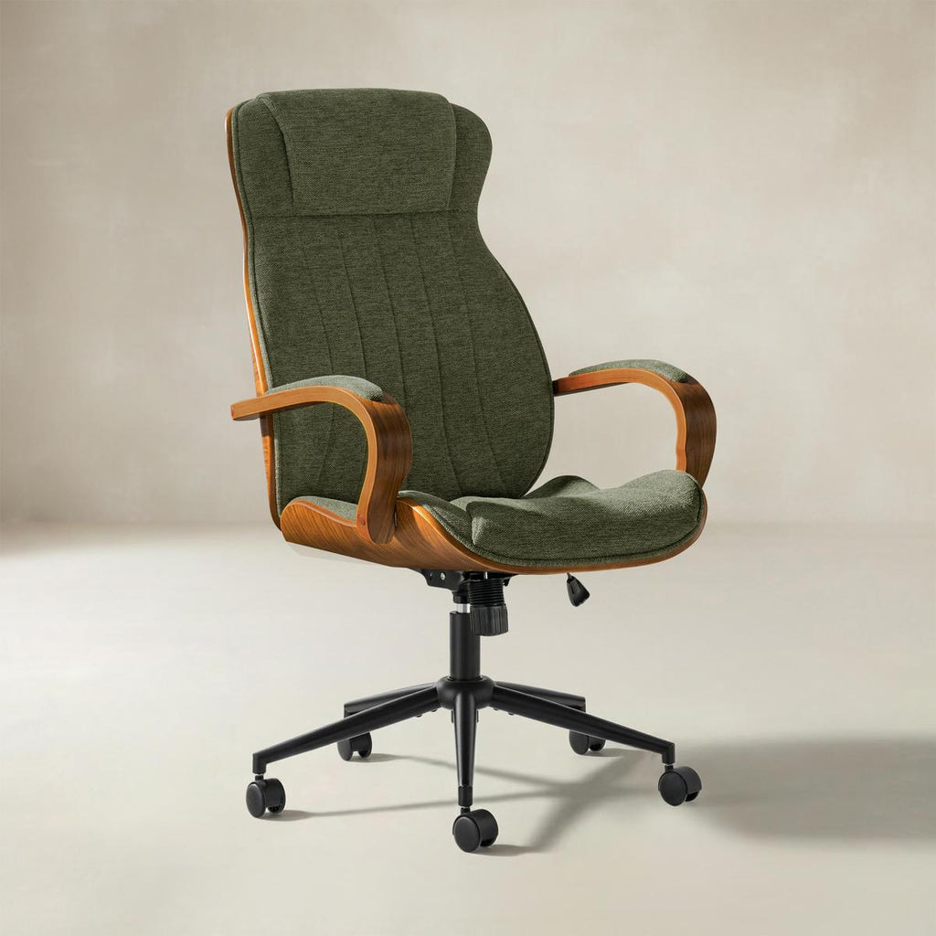 Amparo Plus Ergonomischer Bürostuhl im Mid-Century-Modern-Stil mit gepolsterten Armlehnen