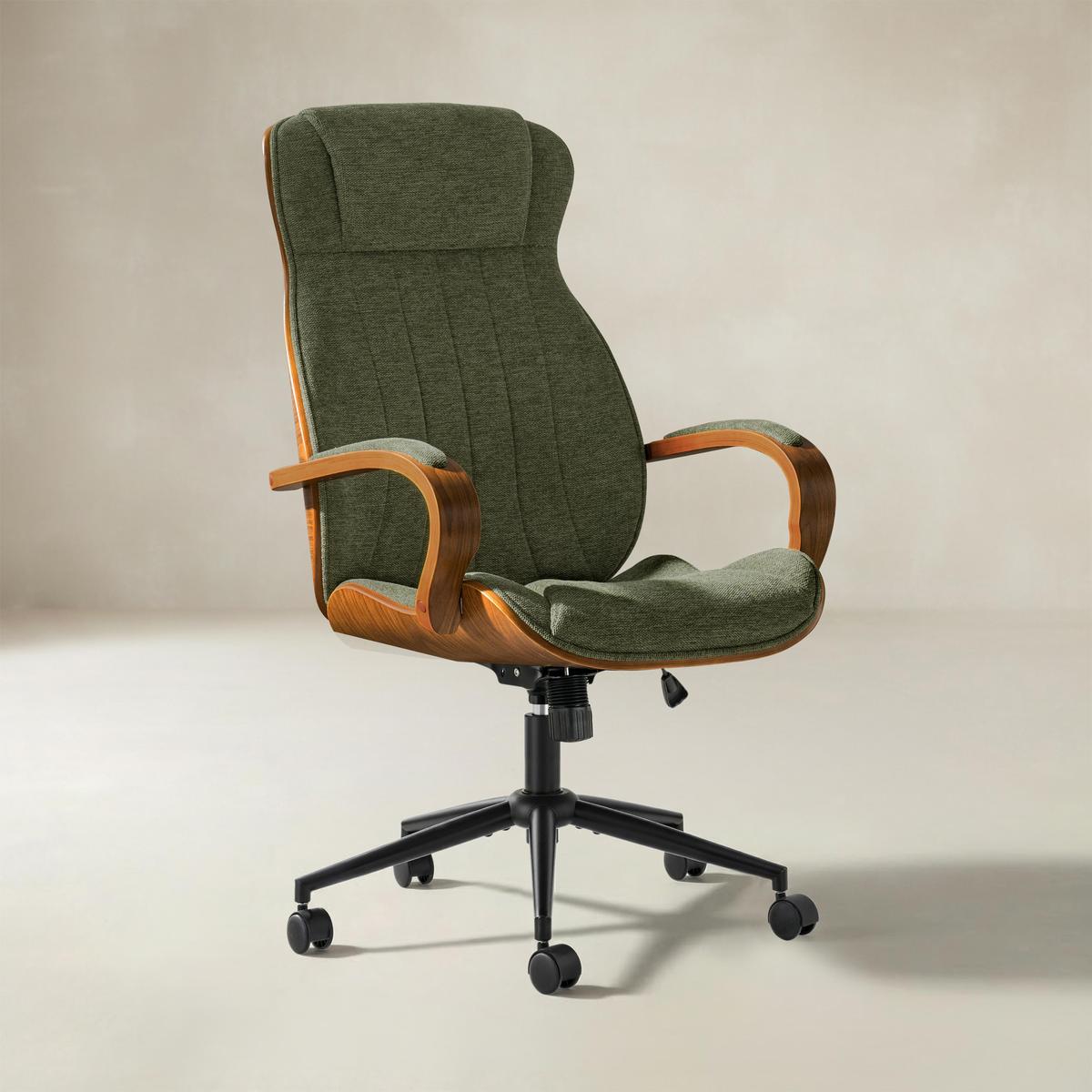 Amparo Plus Ergonomischer Bürostuhl im Mid-Century-Modern-Stil mit gepolsterten Armlehnen