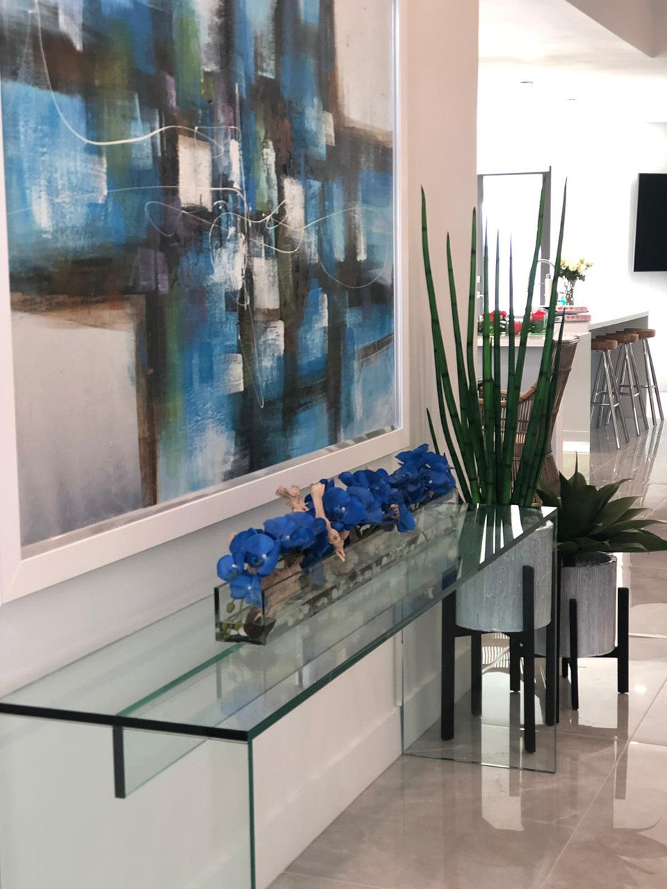 Orchidée Phalaenopsis 122 cm · Édition Cannes, bleu
