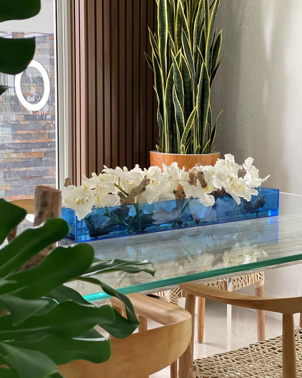 Orchidée Vanda — Collection Biarritz, 91 cm, bleu