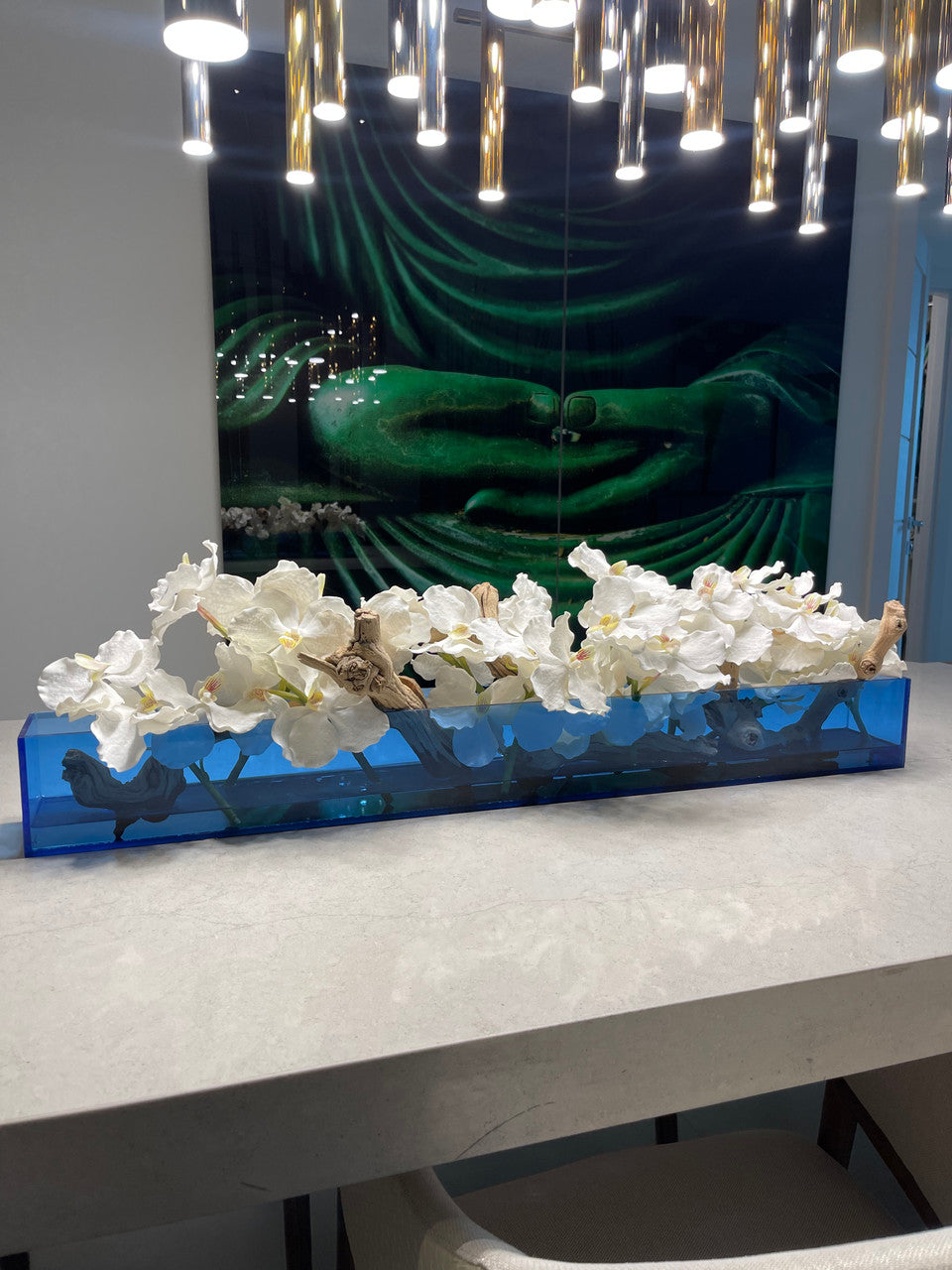 Orchidée Vanda — Collection Biarritz, 91 cm, bleu