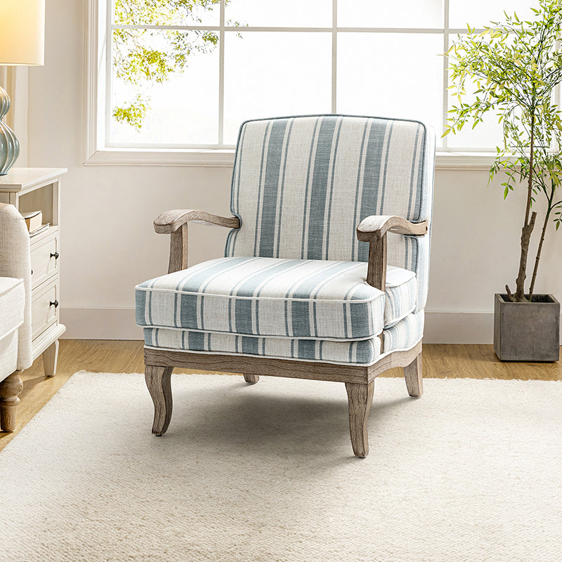 Randolph Eleganter Sessel im Landhausstil mit Massivholz-Armlehnen