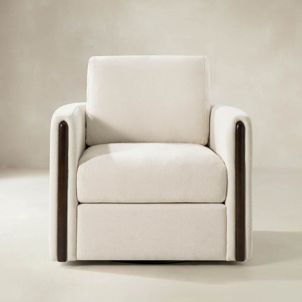 Mario Moderner drehbarer Fass-Sessel aus Stoff