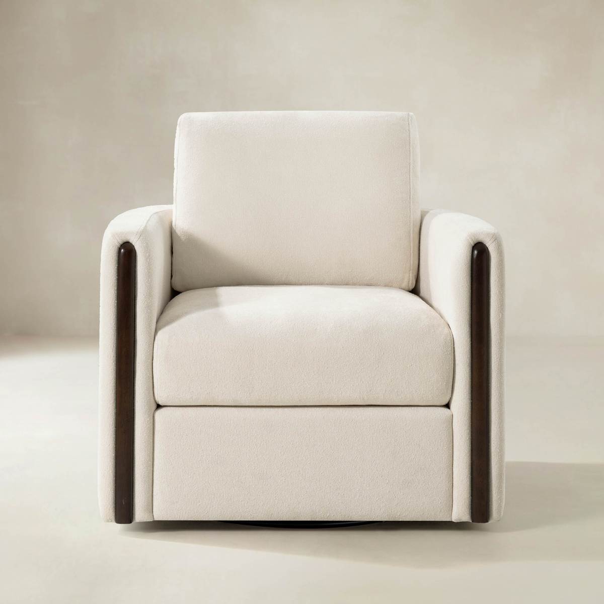 Mario Moderner drehbarer Fass-Sessel aus Stoff