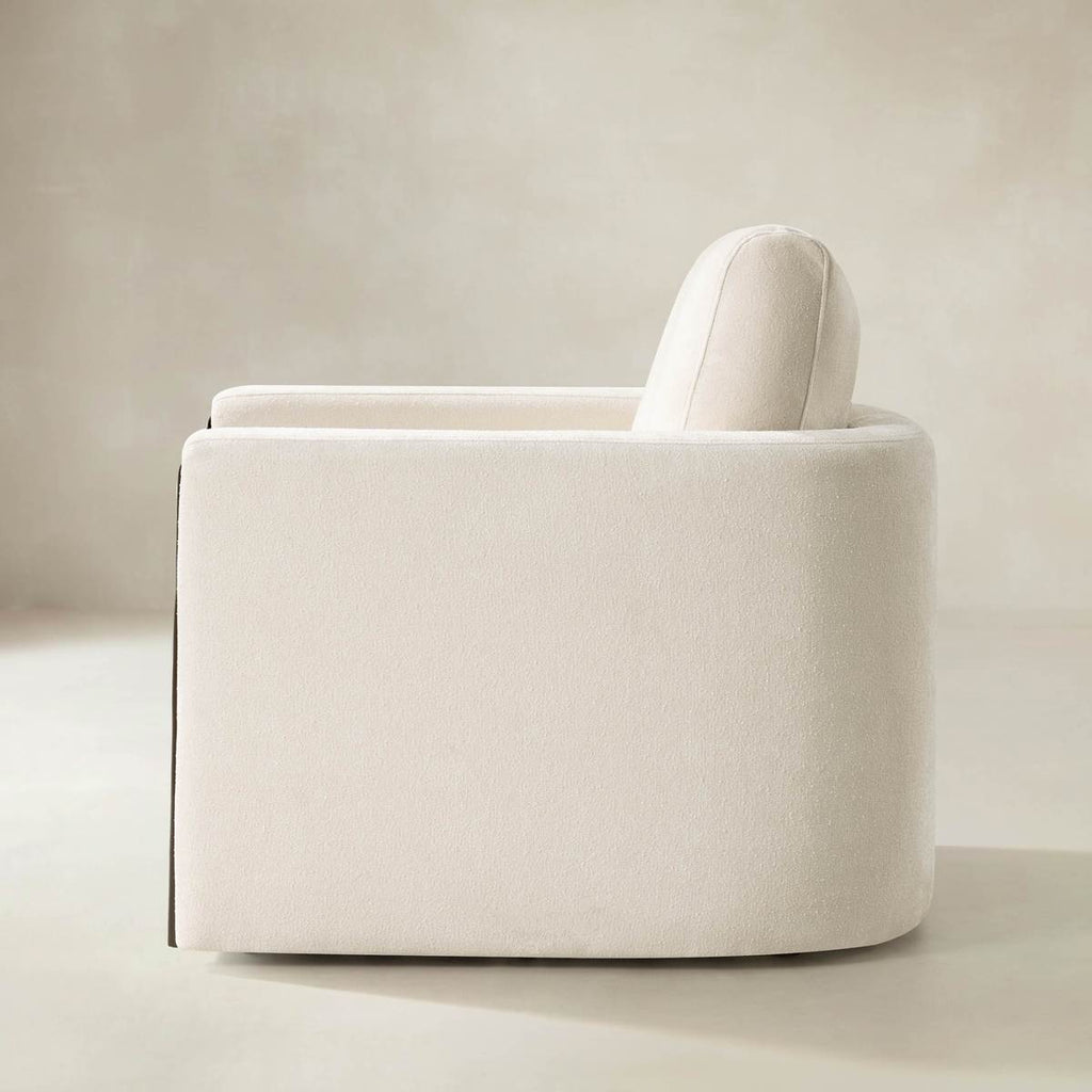 Mario Moderner drehbarer Fass-Sessel aus Stoff
