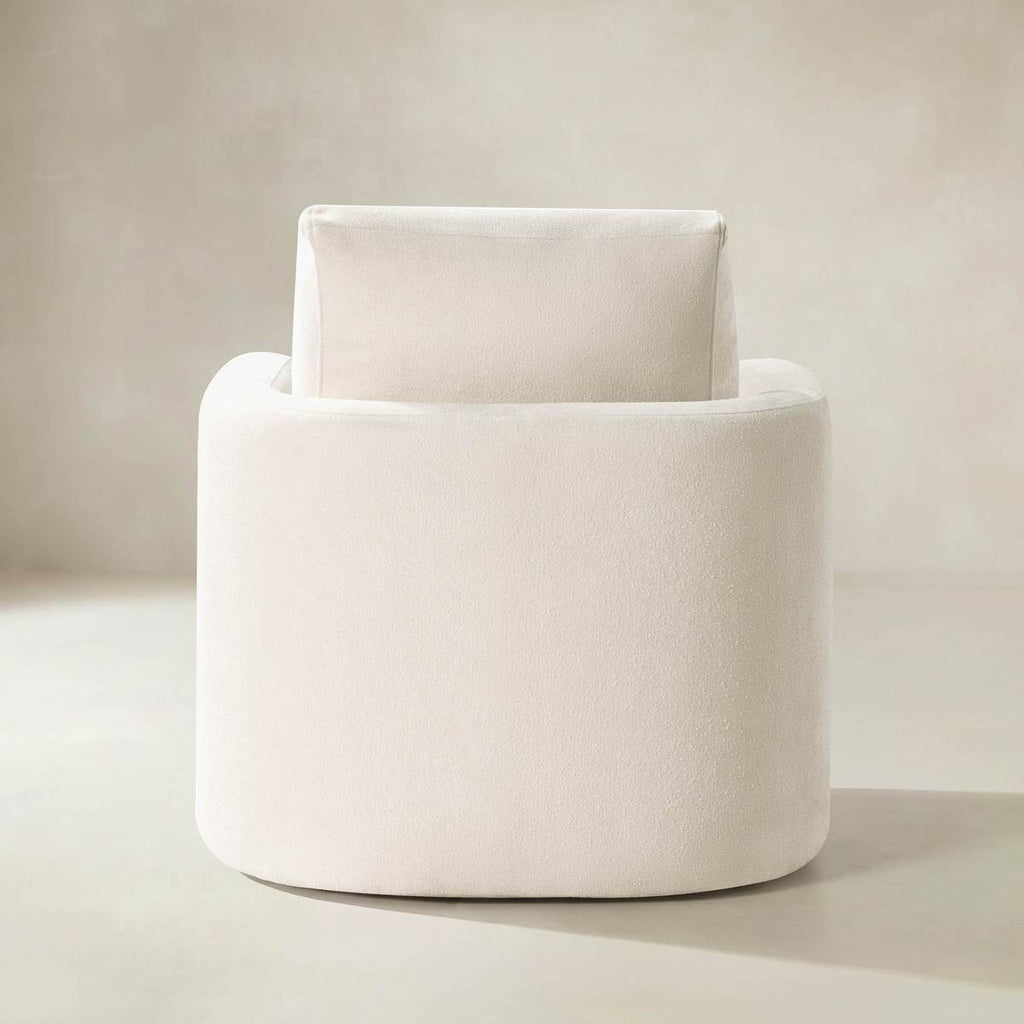 Mario Moderner drehbarer Fass-Sessel aus Stoff