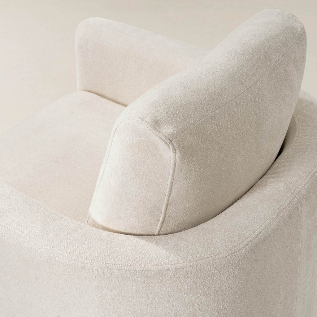 Mario Moderner drehbarer Fass-Sessel aus Stoff