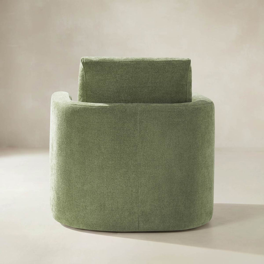 Mario Moderner drehbarer Fass-Sessel aus Stoff