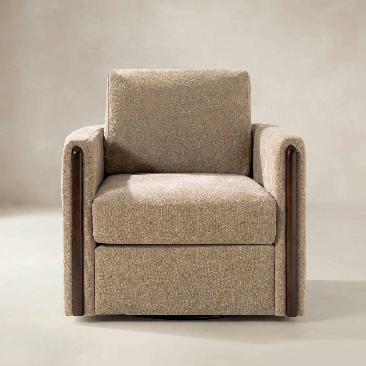 Mario Moderner drehbarer Fass-Sessel aus Stoff
