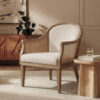 Audrey Landhaus-Sessel aus Rattan und Massivholz
