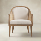 Audrey Landhaus-Sessel aus Rattan und Massivholz